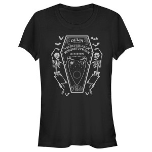 Juniors Womens Ouija Halloween Coffin T-Shirt - 1 of 4