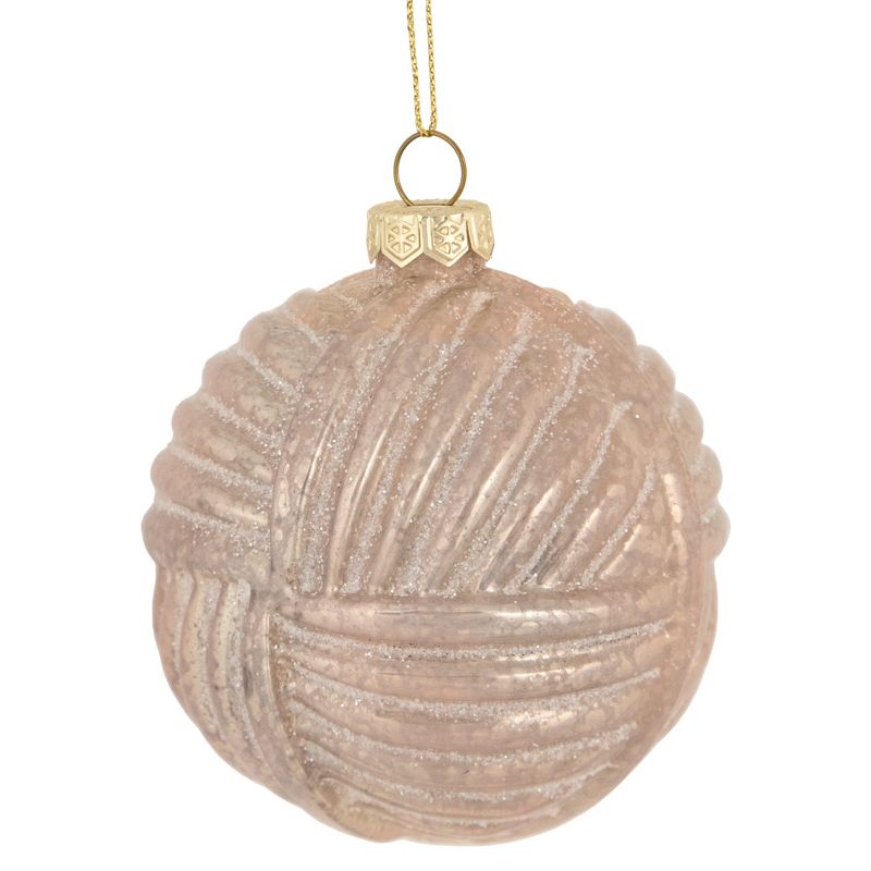 Northlight 3" Pink Woven Mercury Glass Ball Christmas Ornament, 1 of 3