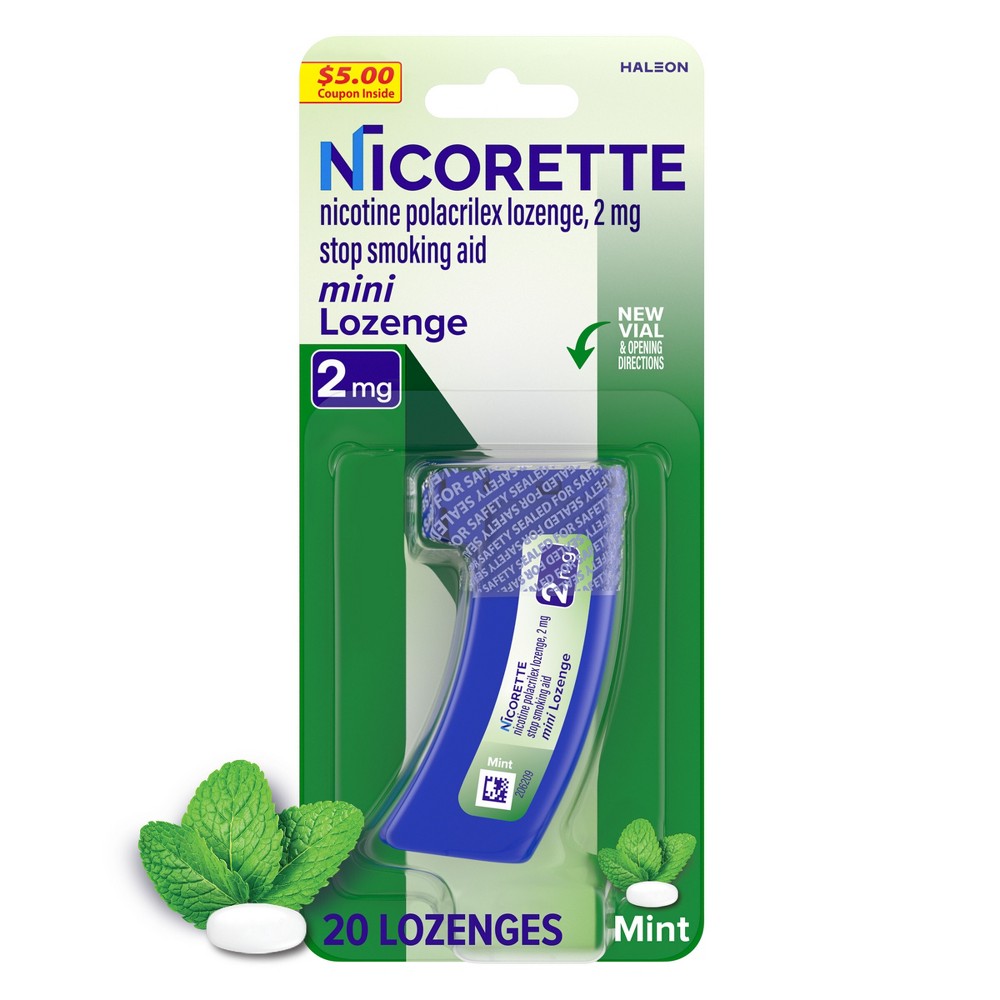 Nicorette 2mg Stop Smoking Aid Nicotine Mini Lozenge - Mint - 20ct