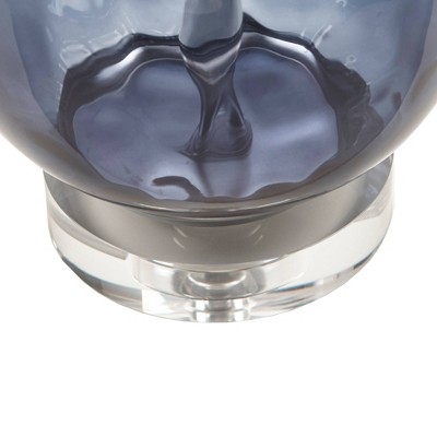 Borel 24.25" Dark Blue Ombre Glass Table Lamp with Drum Shade