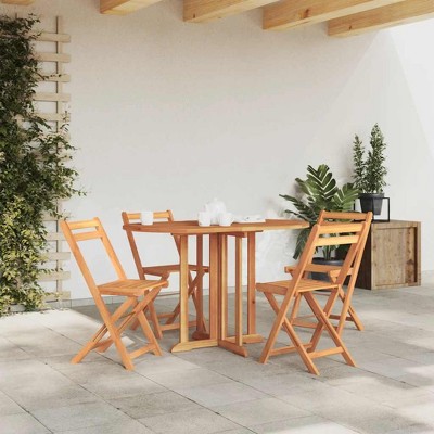 vidaXL Dining Table Natural Teak Solid Teak Wood 47.2 x 27.6 x 29.5 in