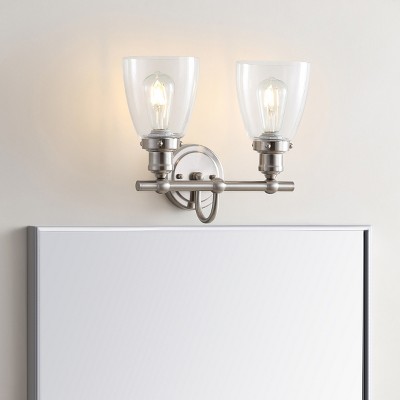 Bronze and Clear Glass Outdoor Electric Wall Sconce