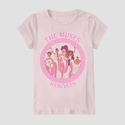 Girls' Hercules Muses Short Sleeve Graphic T-Shirt - Light Pink
