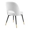 Modway Rouse Performance Velvet Dining Side Chair in White 23 x 20 x 32 - 3 of 4