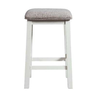 White Multipurpose Bar Table Set with Upholstered Stools
