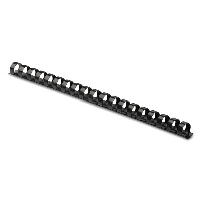 Fellowes Plastic Comb Bindings 5/8" Diameter 120 Sheet Capacity Black 100 Combs/Pack 52327