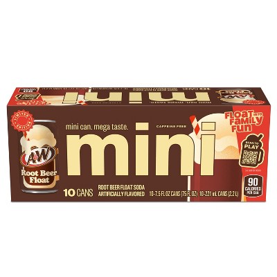 A&W Root Beer Soda - 10pk/7.5 fl oz Mini Cans
