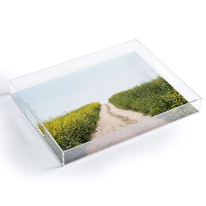 By Brije Black Mustard Flower Field Acrylic Tray - Deny Designs - 1 of 4