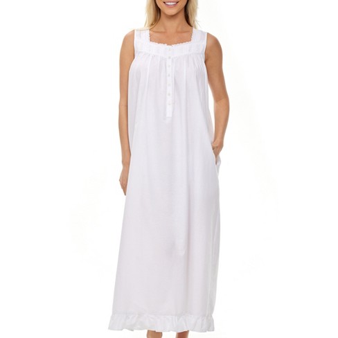 Sleeveless Cotton Nightdress, Beautiful Nightgown, 100% Cotton