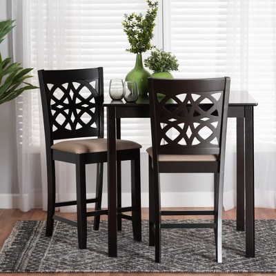 Baxton Studio Abigail Modern Fabric Wood Counter Stool Set