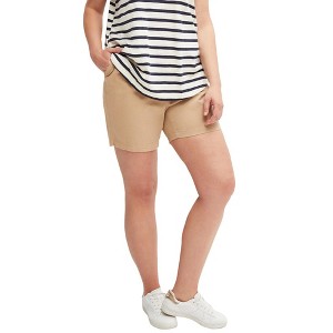 ellos Plus Size Stretch Chino Shorts - 1 of 4