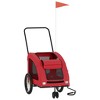 vidaXL Pet Bike Trailer Red Oxford Fabric and Iron - 3 of 4