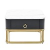 NicBex Coffee Tables for Living Room 2-in-1 Square Nesting Coffee Table Stackable End Table Set with Drawers and Brown Tempered Glass, Black+Gold - 4 of 4