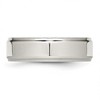 Black Bow Jewelry 7mm Stainless Steel Polished Ridged Edge Standard Fit Band - 3 of 4