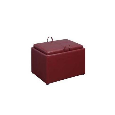 Accent Storage Ottoman Burgundy Faux Leather Breighton Home Target