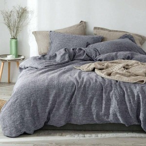 100 Flax Linen Duvet Cover Set, Queen, Set of 3, Soft, Breathable, Cool for Hot Sleepers - 1 of 2