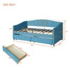 NicBex Twin Size Daybed Upholstered Velvet Fabric 81" Day Bed with Storage, Waved Backrest and Arms for Living Rooms - 2 of 4