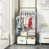 Industrial Heavy Duty Double Clothes Rack Rolling Metal Garment Coat Stand Shoes Shelf with Stable Base for Laundry Home storage - 2 of 4