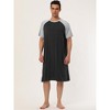 Lars Amadeus Men's Comfy Lounge Soft Loose Short Sleeves Sleep Nightgown 2 Pack - 2 of 4