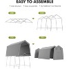 7x15 FT Portable Outdoor Storage Shed – Heavy Duty Waterproof Shelter Tent with Zipper Door for Motorcycle, Bikes, Firewood, and Garden Tools - 4 of 4