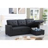 FONTOI Pull out Sectional Sofas, Reversible Sleeper Sectional Sofa with Storage Chaise and Removable Back Cushions, Black, 82"*34.5"*53" - 3 of 4