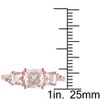 EVERLY JEWELRY |Rose Plated Sterling Silver 0.04 CT TW Diamond And 1 2/5 CT TGW Morganite Three Stone Ring - 4 of 4