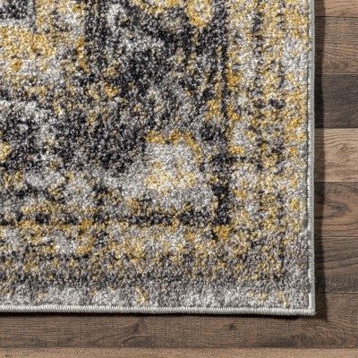 Vintage Medallion Gold 38" Rectangular Synthetic Area Rug