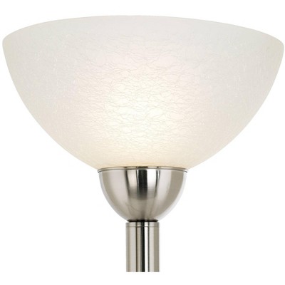 Adjustable Brushed Nickel Floor Lamp with White Glass Shades