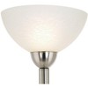 Possini Euro Design Alexei Modern Torchiere Floor Lamp with Side Lights 72" Tall Brushed Nickel White Crackle Glass for Living Room Reading Bedroom - 3 of 4