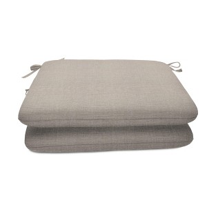 Casual Cushion Solid Sunbrella Fabric 2-Piece Indoor/Outdoor Seat Pad Cushion, 20"W x 18"L - 1 of 4