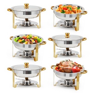 Chafing Dish Buffet Set, 5QT Round Stainless Steel Chafer for Catering, Upgraded Chafers and Buffet Warmer,Fuel Holder for Party Wedding Holiday - 1 of 4