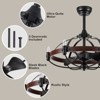 27" Farmhouse Ceiling Fan with Light & Remote Control, age Chandelier Fan with 3 Downrods,3 Color Options, - 4 of 4