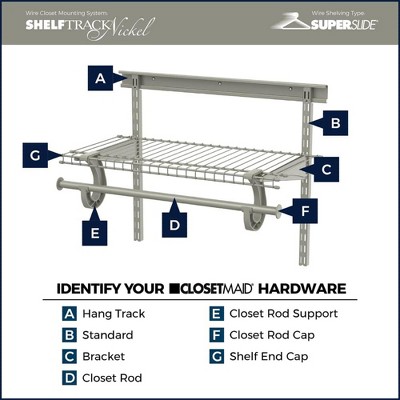 ClosetMaid 80-Inch Nickel Steel Adjustable Hang Track Rail