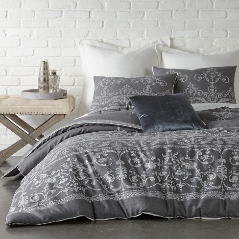 blue grey queen duvet cover