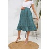 Coolmee Women Maternity Maxi Skirts Leopard Print Pleated Elastic High Waisted Casual Flowy Long Skirts - 4 of 4