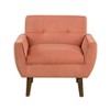 Okak Modern Accent Chair 1pc Living Room Chair with Velvet Upholstered Back Tufted Armchair Reading Leisure Chair with Padded Seat and Back - 3 of 4