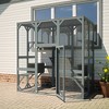 Cat Catio Outdoor Cat Enclosure, 70" Wooden Cat House with 5 Platforms & 2 Resting Box, Large Cat Kennel Condo, Feral Cat Shelter for Multiple Cats - 2 of 4