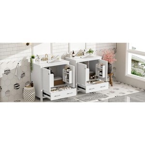 Okak 30" Modern Bathroom Vanity with Sink, Painted Finish Bathroom Sink Vanities with Multi-functional Cabinet, 2 Doors & 1 Drawer - 1 of 4