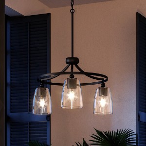 Urban Ambiance Luxury Transitional Chandelier 12.25''H x 21''W,  Midnight Black Finish,  Coronado Collection, UHP4272 - 1 of 4