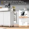 Rolling Kitchen Island With Drop Leaf Breakfast Bar, Mobile Kitchen Island With 2 Drawers, Towel & Spice Rack, Hidden Handle - 3 of 4