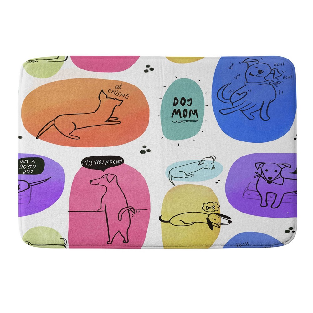 Photos - Bath Mat Deny Designs Isa Zapata Mutt Mom Memory Foam Bath Rug: Machine Washable, Woven Polyester Mat