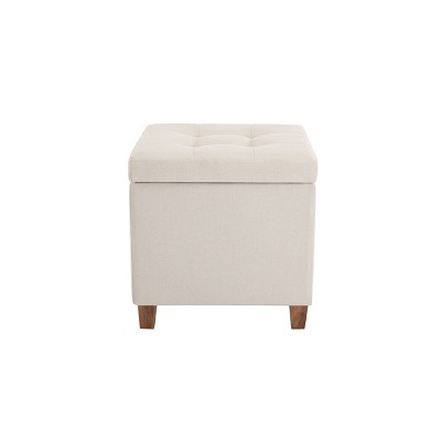 Square Button Tufted Storage Ottoman with Lift Off Lid - WOVENBYRD