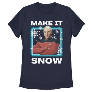 Women's Star Trek: The Next Generation Captain Picard Make It Snow T-Shirt - 1 of 4