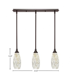 Toltec Lighting Any 3 - Light Chandelier in  Dark Granite with 5.5" Natural Fusion Shade - 1 of 1