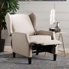 Fabric Wingback Pushback Recliner Chair with Nailhead Trim and Birch Wood Legs - 3 of 4