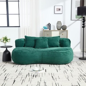 Gulches High Back Bean Bag Sofa - Emerald Lazy Lounger Chair for Adults & Kids, Durable Comfort Couch, Indoor/Outdoor Accent Sofa - 1 of 4