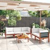 vidaXL Garden Lounge Set Cream Solid Acacia Wood Moderate Durable - 2 of 4