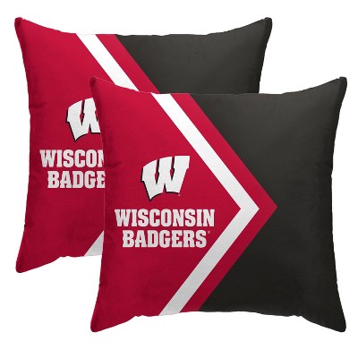 NCAA Wisconsin Badgers Side Arrow Poly Span Throw Pillow - 2pk