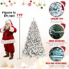 Flocked Pre-Lit Artificial Christmas Tree, Faux Xmas Tree with LED Lights, Snowy PVC Tips, Pine Cones, Hinged Structure - Koiai - 4 of 4