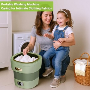 12L Portable Washing Machine, Foldable Mini Washer with with 4 Modes and Spin Basket Deep Cleaning - 1 of 4